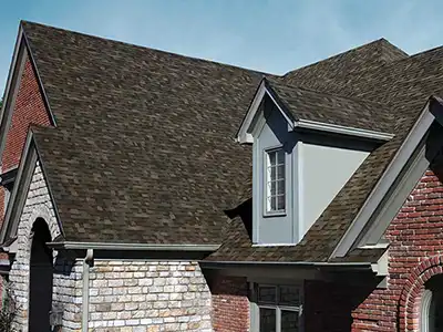 Dark gray shingle roof