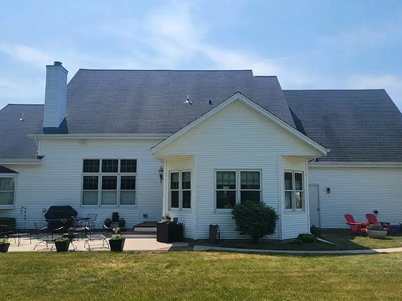 Large, mid-class home with new roof shingles